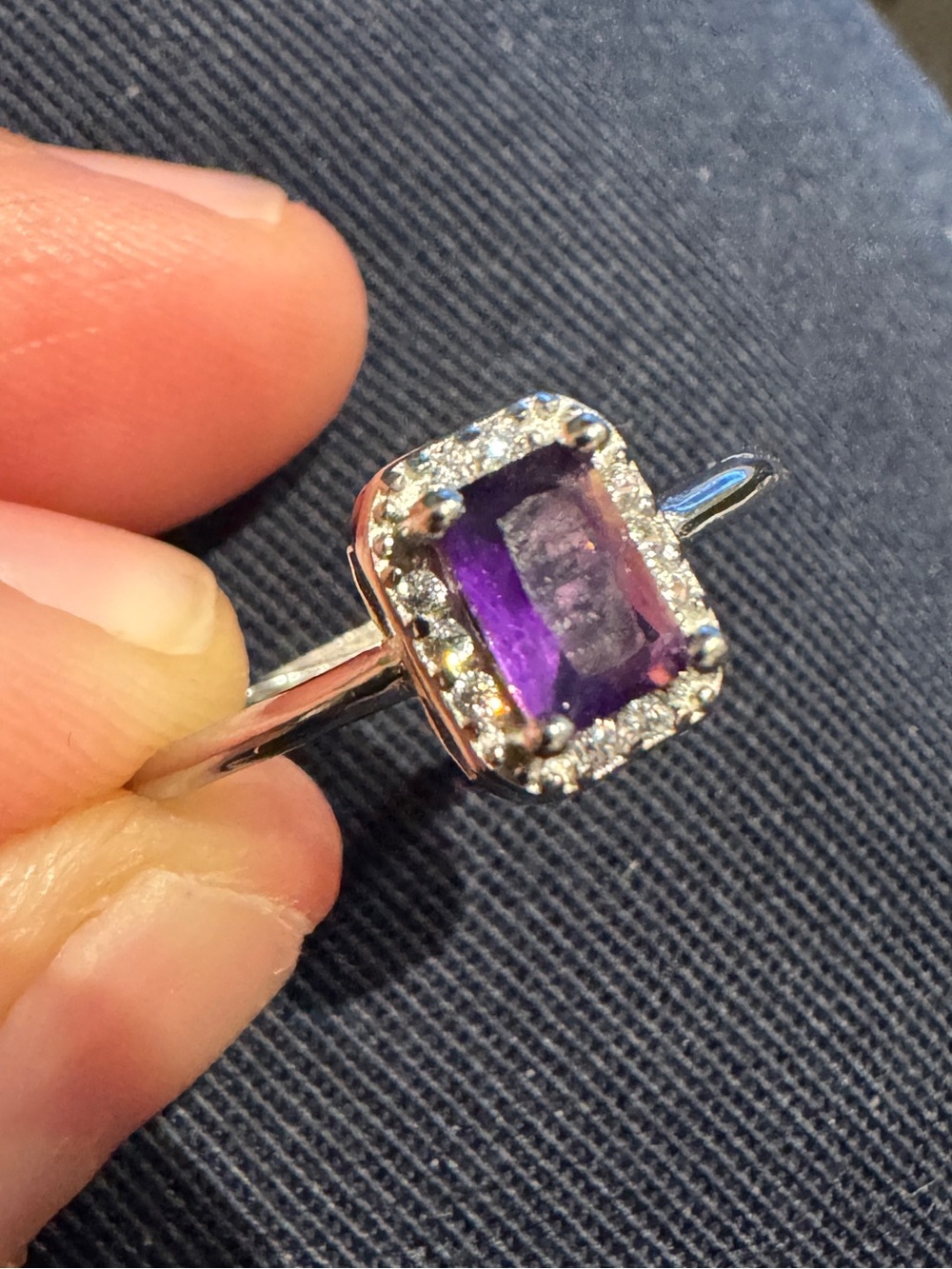 Amethyst Natural stone Gemstone Ring adjustable size